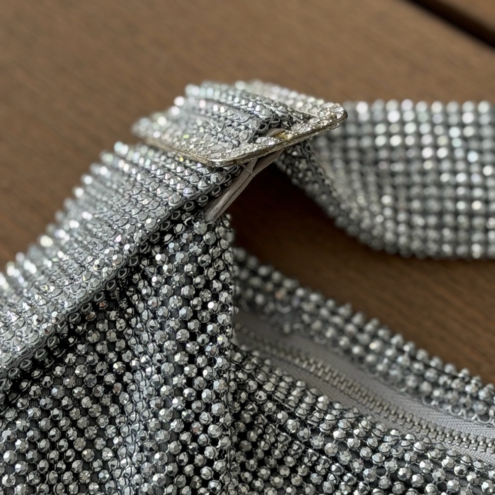 Brown’s Silver Crystal Beaded Shoulder Bag - Picture 3 of 5